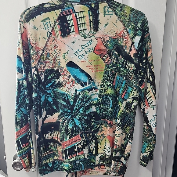 Chico's Tropical Print Bomber Jacket - Picture 3 of 3